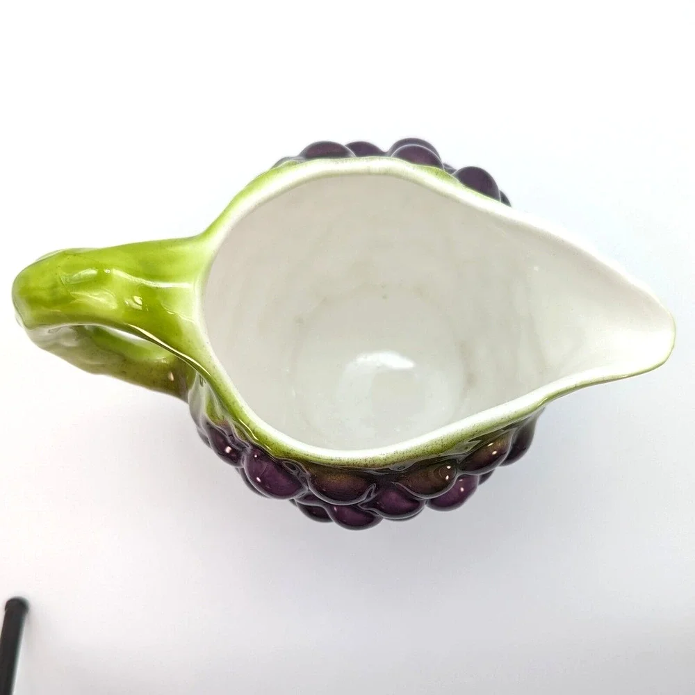 Vintage Pier 1 Majolica Grape Vine Pitcher 3D Made in Italy